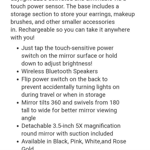 Impressions Touch XL Dimmable LED Makeup Mirror w/ Bluetooth Speaker - Picture 10 of 10